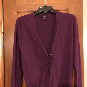 Ann Taylor Purple Ribbon Edge Cardigan Size Medium